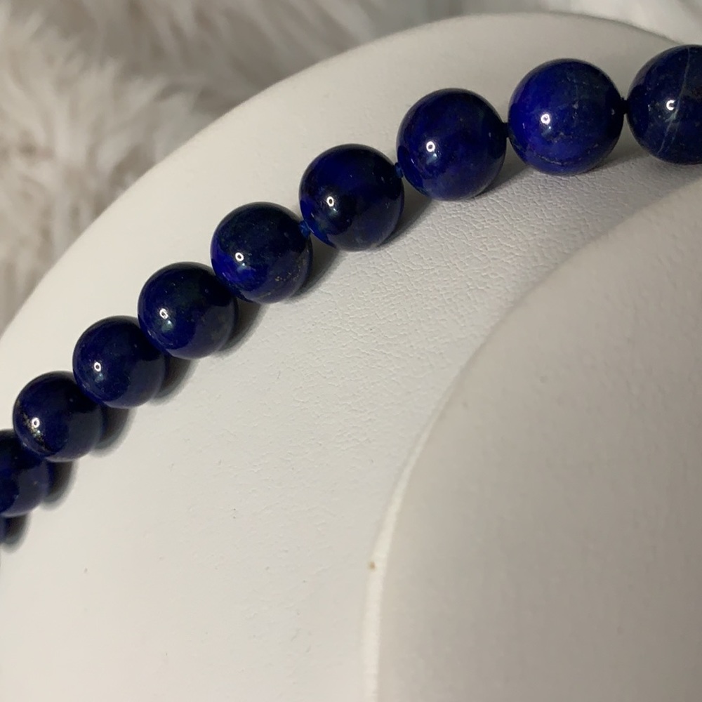 Jai Blue Lapis Bead Necklace - Picture 4 of 7